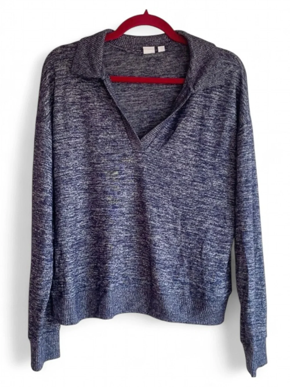 GAP Women's Navy Blue Johnny Collar V Neck Sweater Size M